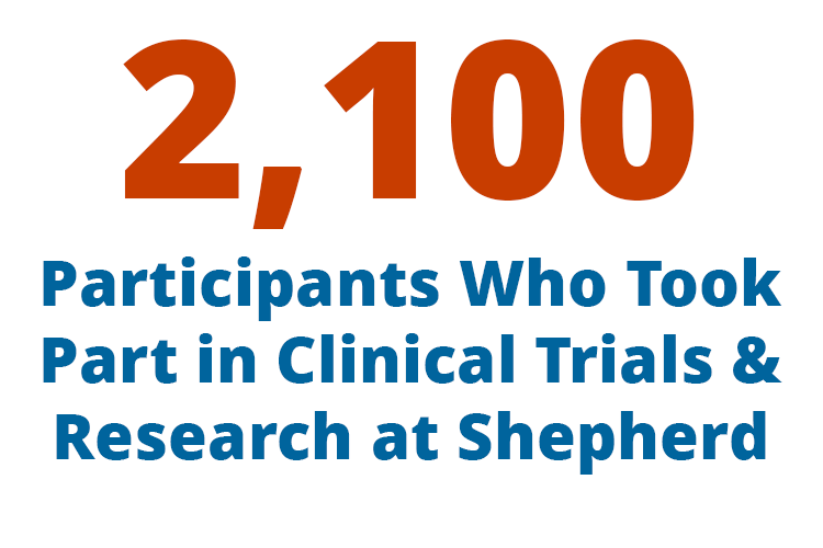 2,100 participants who took park in clinical trials and research at Shepherd
