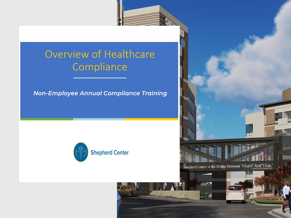 First PowerPoint slide of the Overview of Healthcare Compliance training.