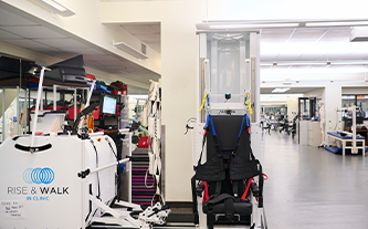 Shot of the Rise&Walk machine in the ProMotion Fitness Center without people.